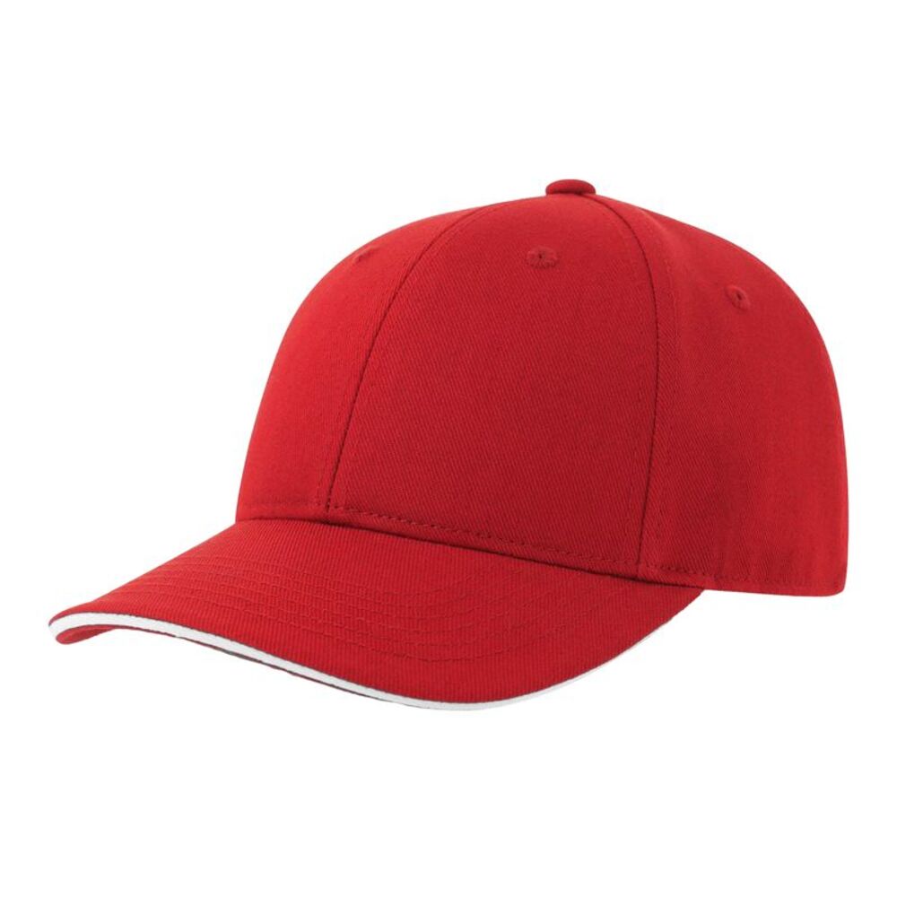 Atlantis Unisex Adult Liberty Sandwich 6 Panel Sustainable Cap / Red/White